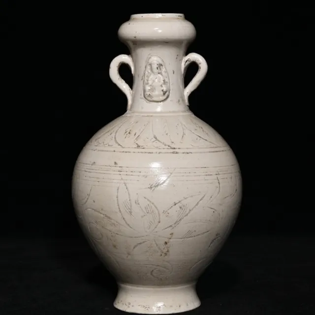 6" China manual Porcelain Song dynasty Longquan Kiln Floral orifice a pair bowl