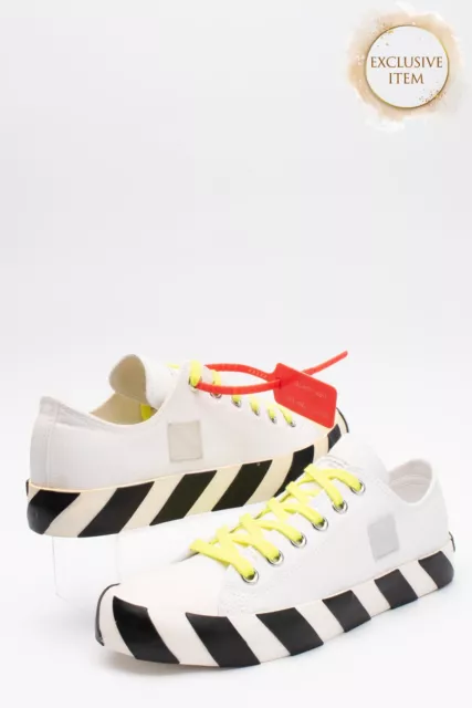 RRP€450 OFF-WHITE c/o VIRGIL ABLOH Leather & Canvas Sneakers US8 UK7 EU41 Arrow