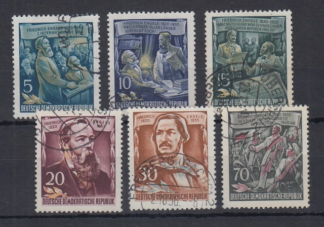 DDR 1955 Friedrich Engels Mi.-Nr. 485-89  Satz 6 Werte kpl. O