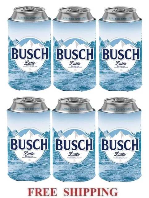 BUSCH LIGHT 16oz 3 BEER CAN COOLERS KOOZIE COOLIE PINT HUGGIE POUNDER BUD  NEW