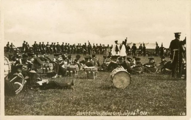 Real Photo Postcard Of Church Services, Redcar Camp, 26/7/1908, North Yorkshire