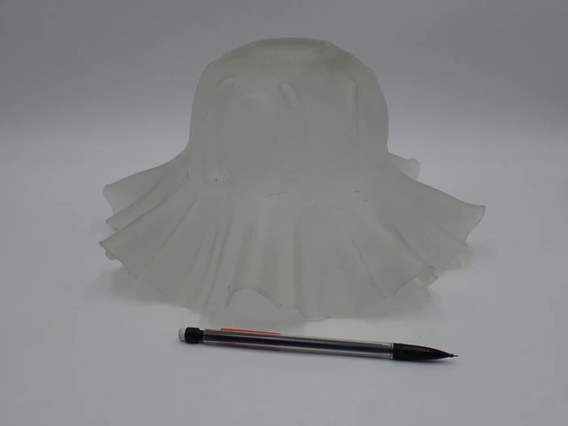 grande tulipe ancienne de lampe en verre diamètre 27,5 cm