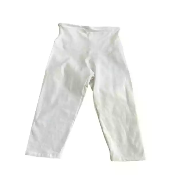 Yummie by Heather Thomson Size Medium White Compact Cotton Capri Leggings NWT