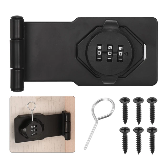 Password Hasp Locks Cabinet Door Combination Lock Barn Door Lock Latch Black