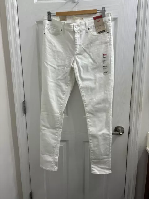 Levis 711 Skinny Jeans Women’s White  Denim Mid Rise Size New Waist 29” X  30”