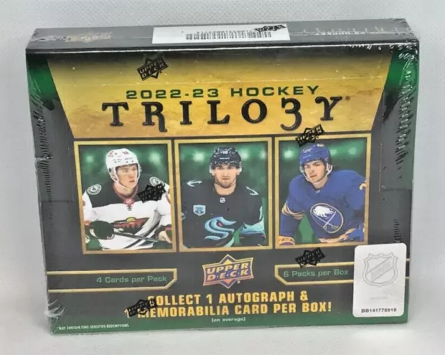 2022/23 Upper Deck UD Trilogy Hockey - HOBBY BOX - FACTORY SEALED 1 AUTO +MEM