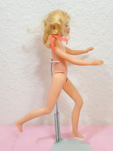 Vtg Mod TNT Skipper Doll 1969 1970 Blonde SAUSAGE CURLS Bend Leg Barbie Sister 3
