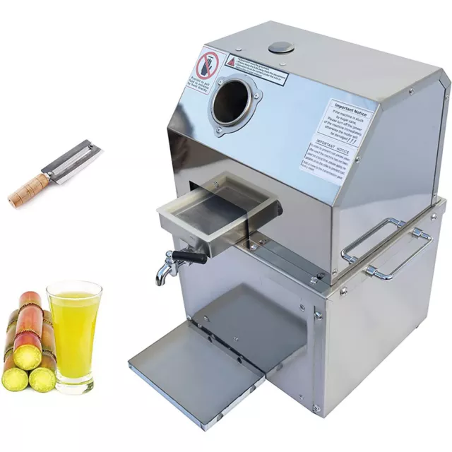 110V Desktop Sugar Cane Juicer Press Machine Sugarcane Juice Extractor 304SS New