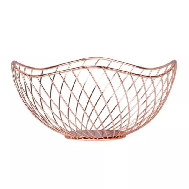 Metal Wire Fruit Basket Wrought Iron Desktop Home Office Bedroom Organizer