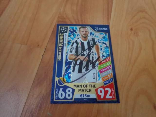 Hand Signed Miralem Pjanic Juventus Card Match Attax Champions League Barcelona