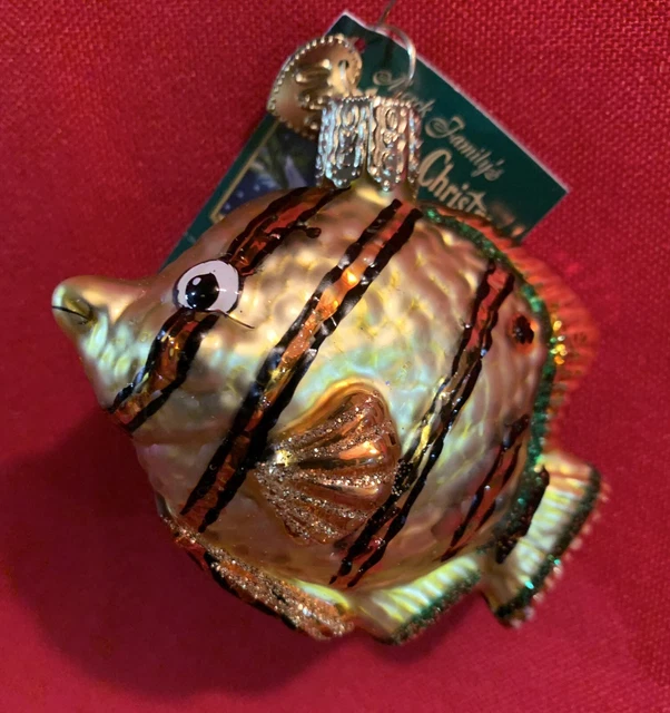 Angel Fish,Tropical Fish,Old World Christmas,2001,Blown Glass,Retired,New W/tag