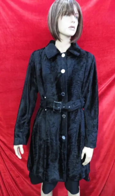 STAR BY JULIEN Macdonald black faux velour fur coat UK 12 EU 40 25.99 PicClick UK