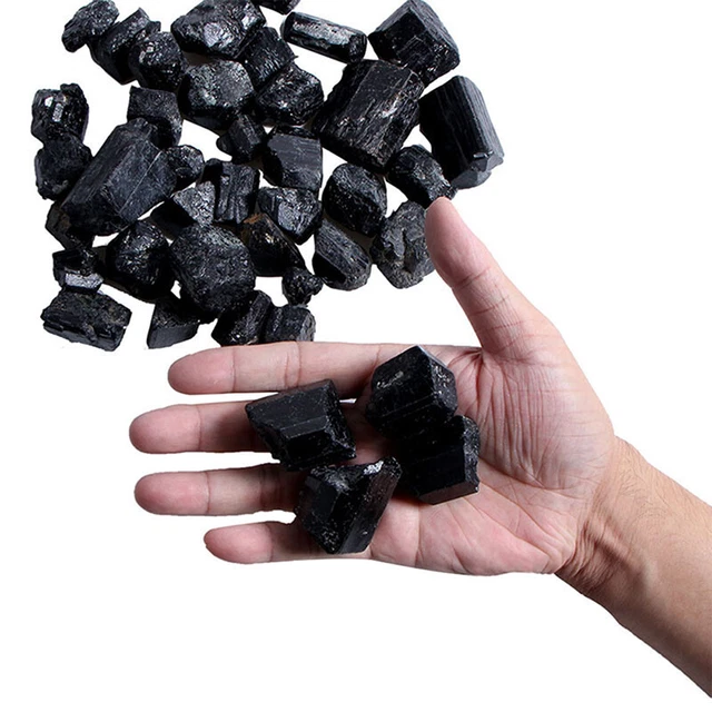 100g Natural Black Tourmaline Crystal Rough Rock Mineral Specimen Healing St  F3