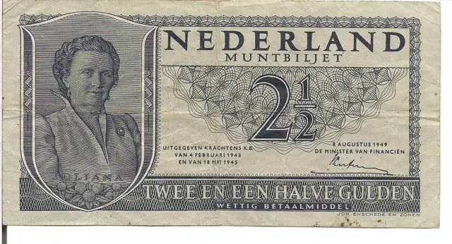 Pays-Bas, 2 1/2 Dettes, 1949