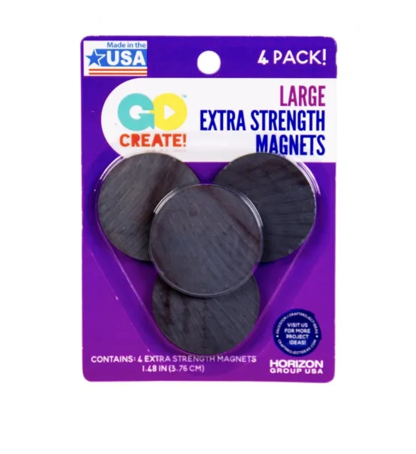 ✅Go Create 4-PACK 1.48-INCH LARGE EXTRA STRENGTH MAGNETS CRAFT ART#️⃣ ZTJVX