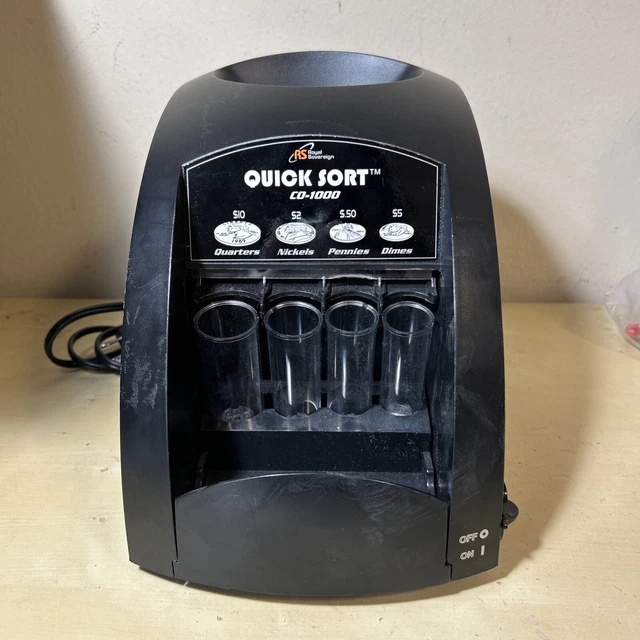 Royal Sovereign Quick Sort Counter Top Coin Sorting Machine QS-1AC Sorter- Works