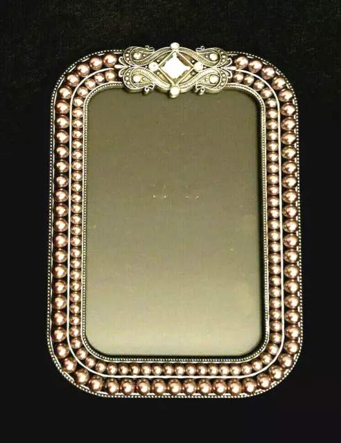 Photo Picture Frame Rhinestone and Grey Faux Pearl Fits 6 x 4" Size Photo