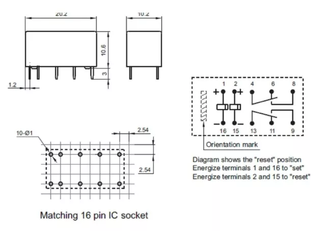 5 V Verriegelungsrelais DPDT Spule bistabil 2A 30VDC - Hochwertige kostenlose Porto UK 3