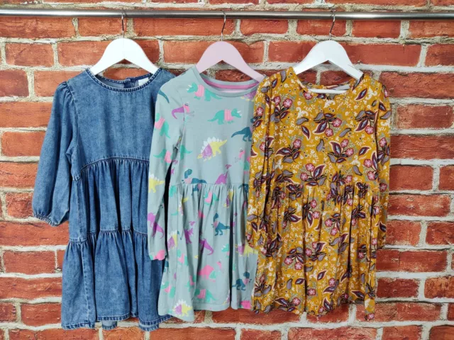 Girls Bundle Age 5-6 Years Next M&S Matalan Long Sleeve Dress Denim Floral 116Cm