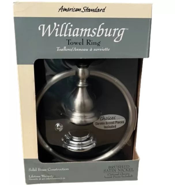 AMERICAN STANDARD WILLIAMSBURG Towel Ring Solid Brass Brushed Satin Nickel New 12.73 PicClick UK