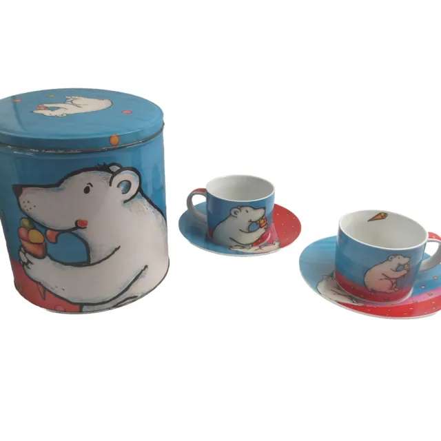 Polar Bear Cup & Saucer Mug 2 piece in Collectors Tin Multiple Choice Brand