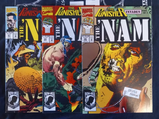 The Punisher Invades The 'Nam Parts 1-3 Issues #67-#69 - 1992 Marvel Comics