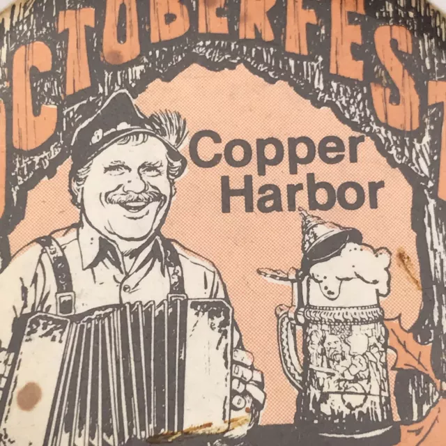 Copper Harbor Octoberfest 1980 Michigan Vintage 80s Pin Button Pinback