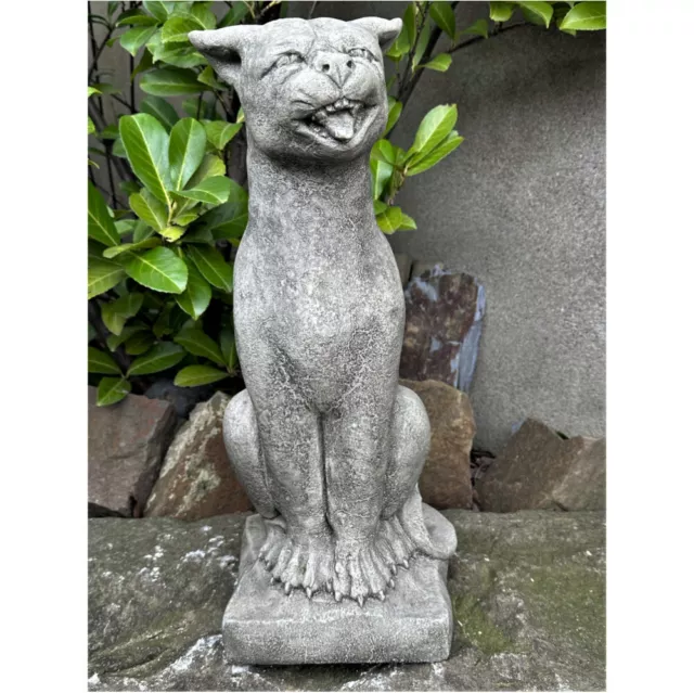 Gárgolas Gato Sentado Figura Animal De Hormigón Nuevo Resistente Heladas Jardín