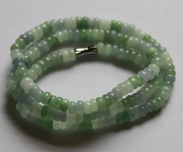 CERTIFIED Natural Jade Grade A Untreated Icy Violet Green Jadeite Necklace