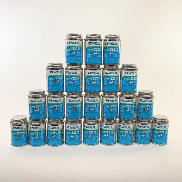 24 Pack E-Z Weld Enviro 222 PVC Cement 4oz Each Blue