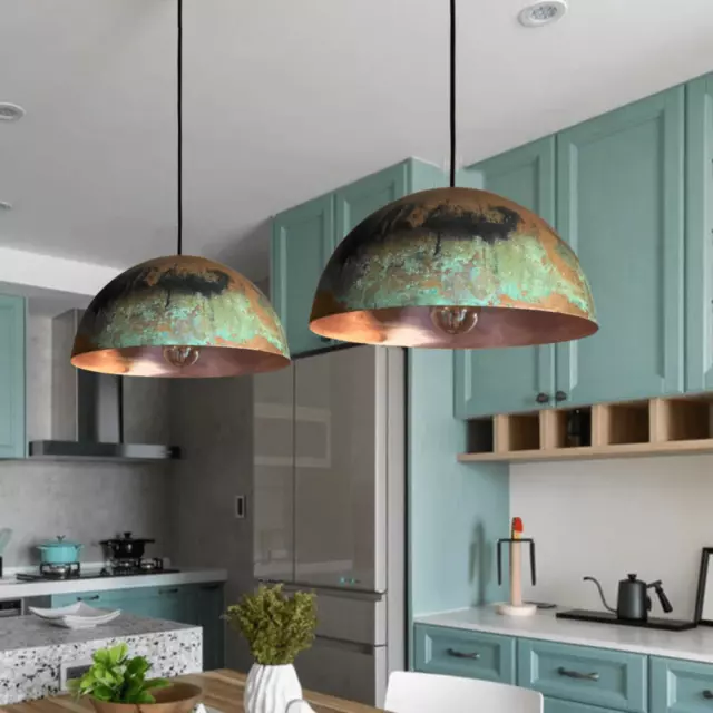 Patina Copper Farmhouse Pendant Light Fixture