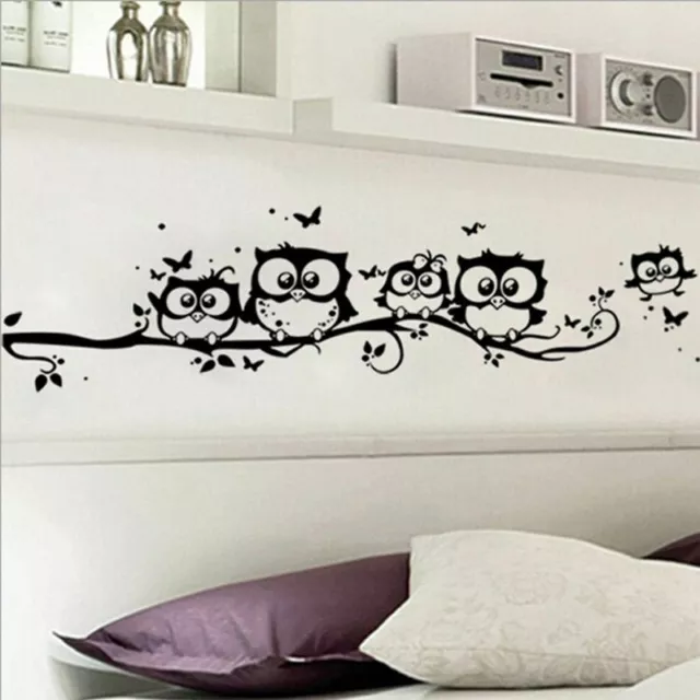 Wall Tree Sticker Decal Owl Vinyl Bird Branch Decor Room Kids Bedroom Heart Art