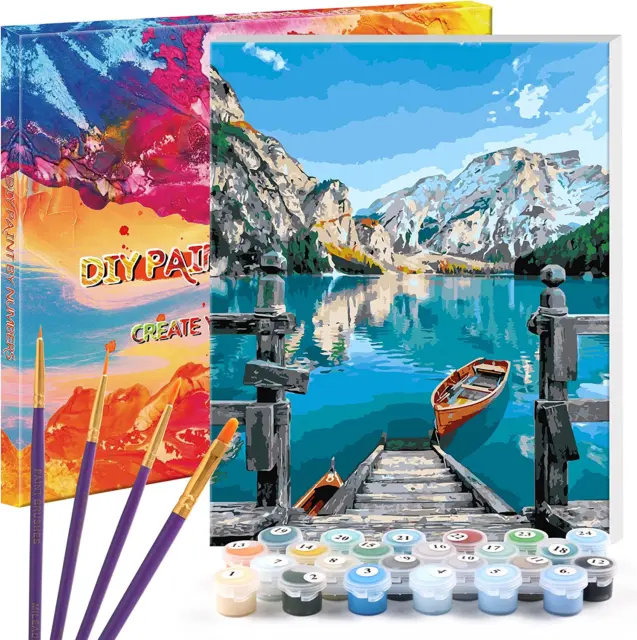 DIY Oil Painting Kit Landscape, Paint by Numbers for Adults & Kids & Beginner, 1