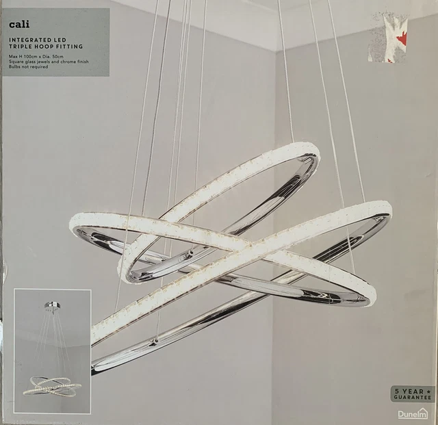 Cali 3 light integrated led hoop crystal ceiling fitting hotsell