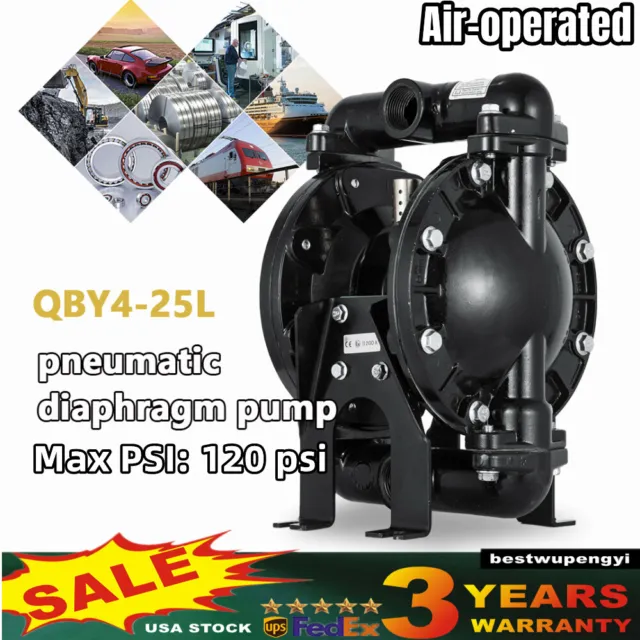 35Gpm Pneumatic Dual Diaphragm Pump Air-Operated Waste Oil Transfer Pump 120 PSI