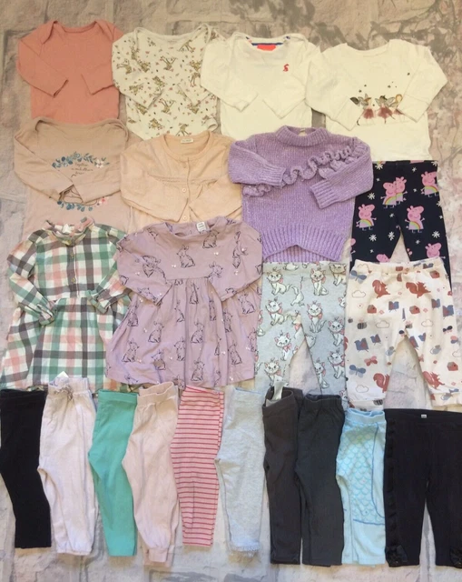 Baby Girls 9-12 Months Clothes Bundle Dress Jumper Tops leggings RI H&M TU Etc