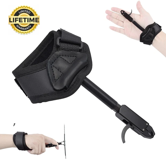 Archery Caliper Trigger Release Aids Retractable Hunting Bow Waist Strap Black