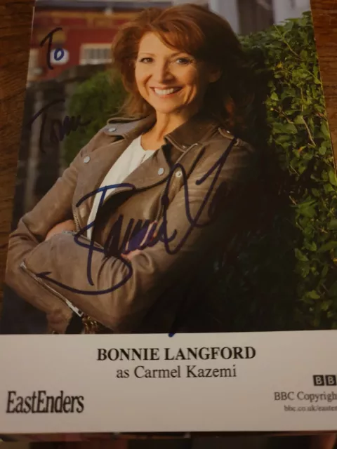 BBC EastEnders Carmel Kazemi Hand Signed Cast Card Bonnie Langford Autograph