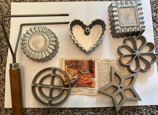 Vintage Nordic Ware Double Rosette And Timbale Iron 6 Molds Handle Instructions