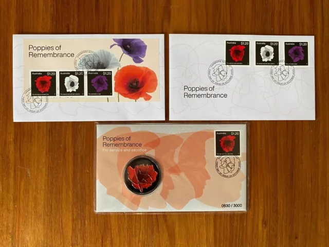 Poppies of Remembrance - 2023 PNC Medallion and FDC's x2