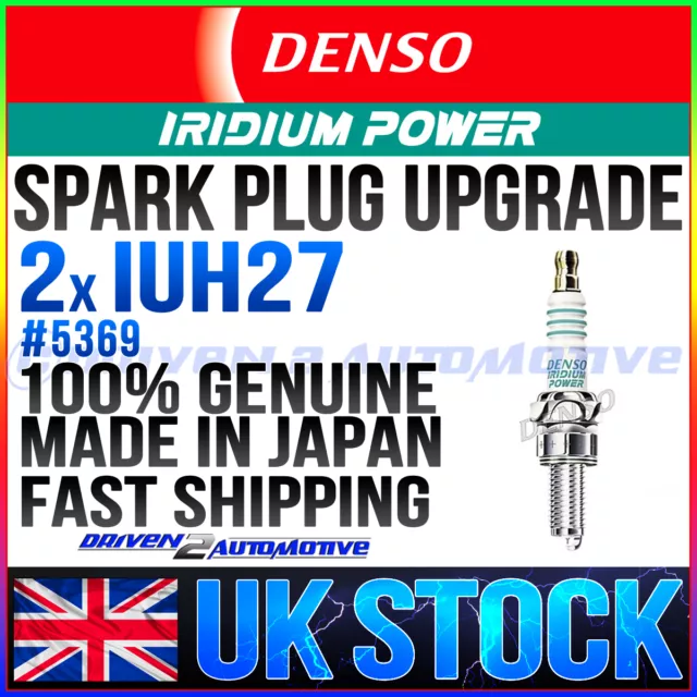 2 x DENSO IUH27 [5369] IRIDIUM POWER PERFORMANCE SPARK PLUGS HONDA 980595991F