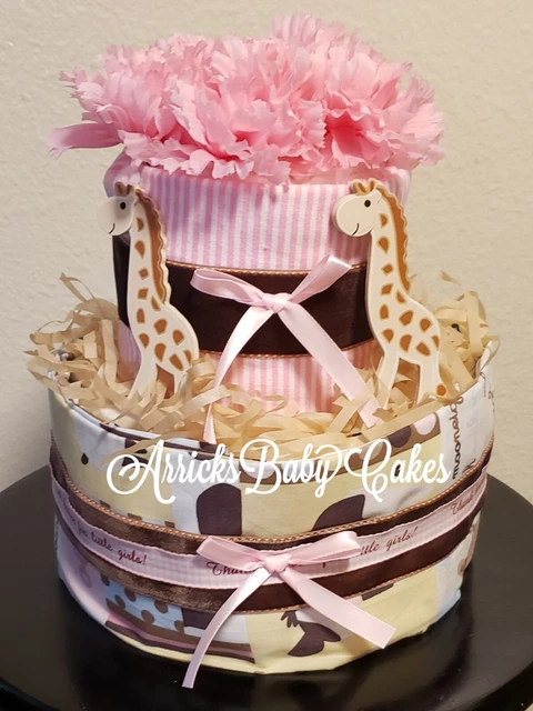 Diaper Cake~Animal Farm Friends~Baby Shower~Baby Girl~Gerber~Free Shipping🐮🐮🐮