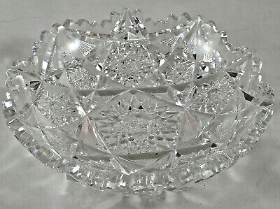 Abp American Brilliant Cut Glass Shallow Bowl