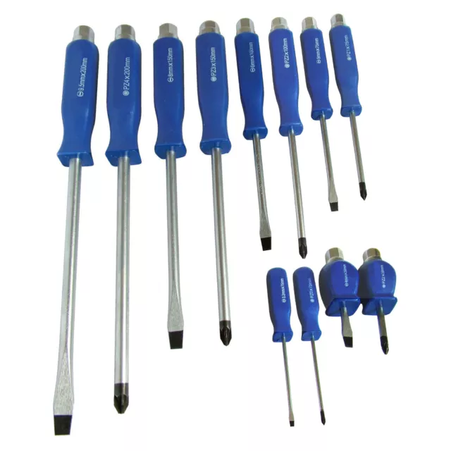 Magnetic Screwdrivers Set Hex Impact Bolster Handles Mechanics Engineers 12pc