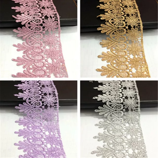 1 Yard Crochet Lace Trim Ribbon Wedding Applique Wedding Dress Sewing DIY Craft