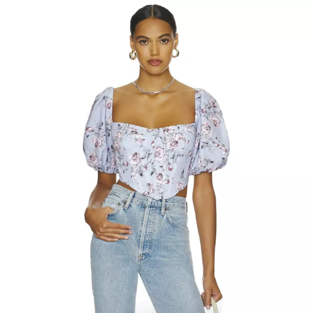 New Bardot Revolve Floral Print Bustier Crop Top Us 10