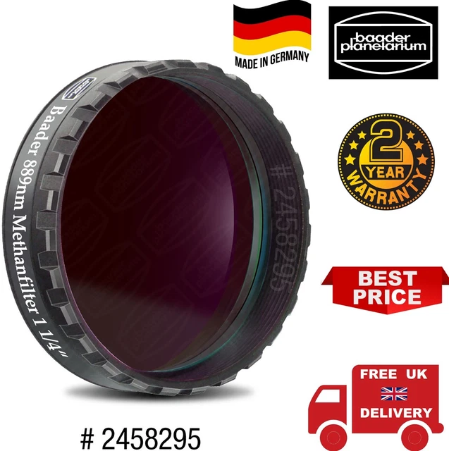 Filtro de banda estrecha de metano Baader de 1,25 pulgadas (889nm / 8nm) 2458295 (Stock del Reino Unido)