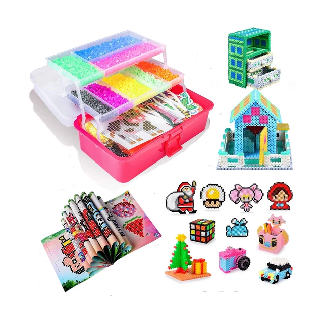 Fuse Beads, 20000+ Pcs in 25 Colors 5mm Fuse Beads Kit, Includes 66 Patterns,...