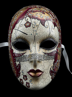 Mask from Venice Volto Face Woman Paper Mache Collection Retro Prestige 2546