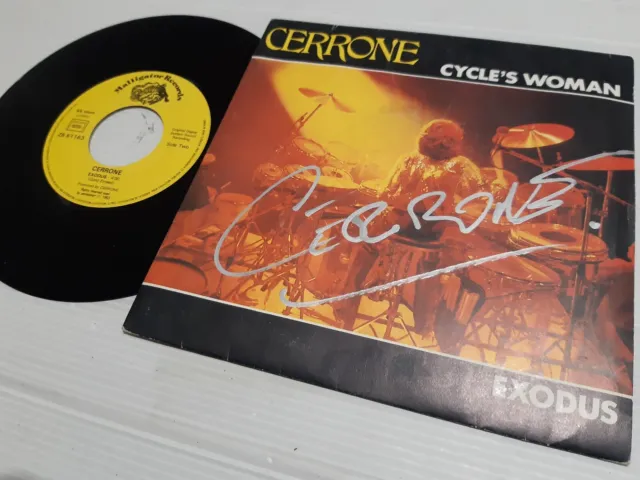 CERRONE autograph vinyl 7' CYCLE'S WOMAN & EXODUS signed live concert collectors
